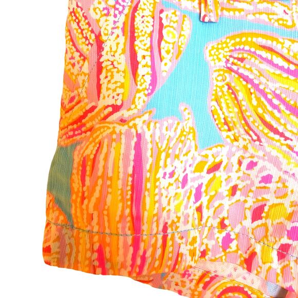 Lilly Pulitzer The Walsh Pink, Blue, & Orange Summer Short in Lenore Print - Picture 3 of 6